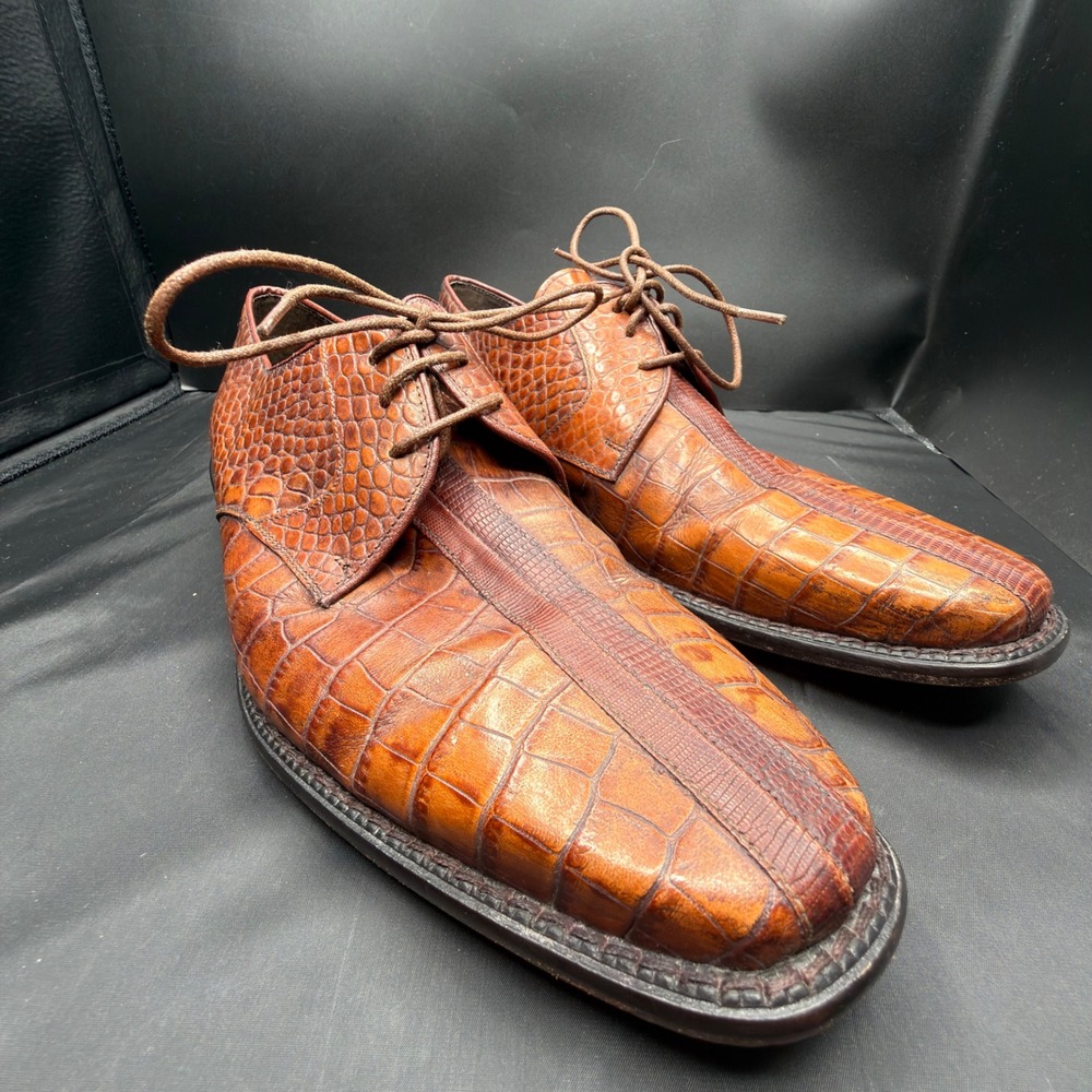 Handmade Genuine Lizard Leather Dress Shoes Men's 11.5 Spain Exotic Reptile